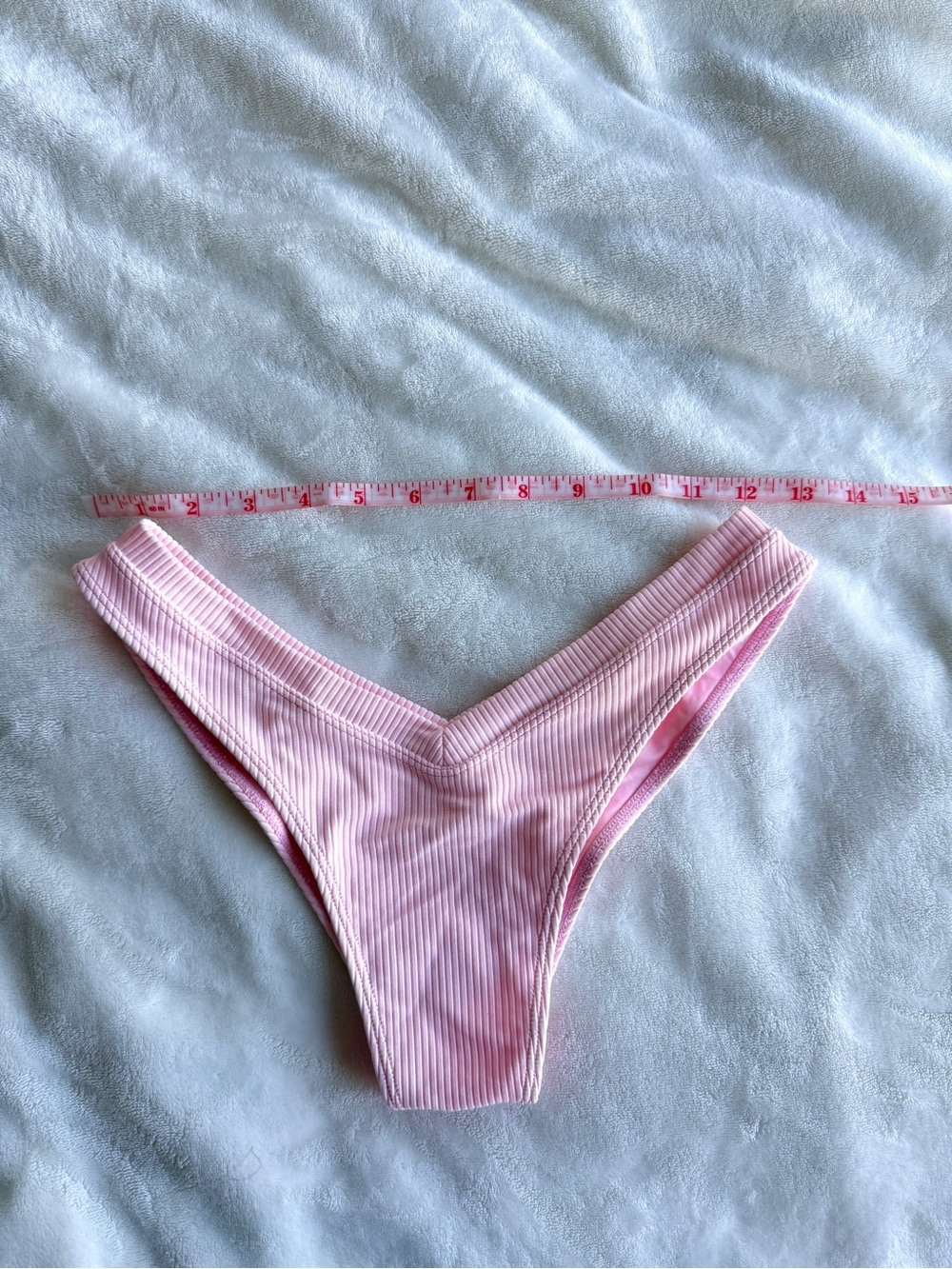 Frankie’s Bikinis Austin Ribbed Cheeky Bikini Bottoms - pink, medium - Picture 5 of 8